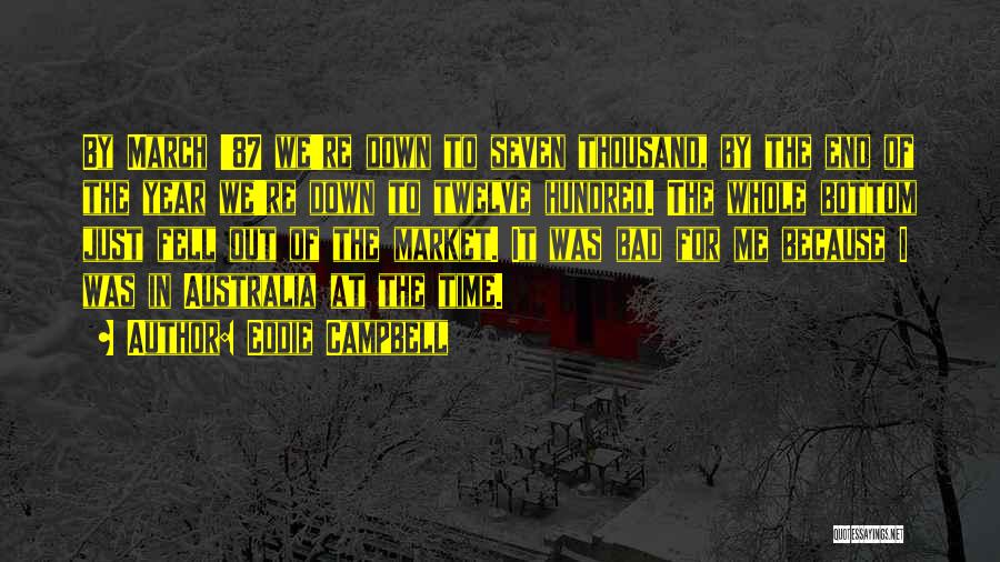 Eddie Campbell Quotes: By March '87 We're Down To Seven Thousand, By The End Of The Year We're Down To Twelve Hundred. The