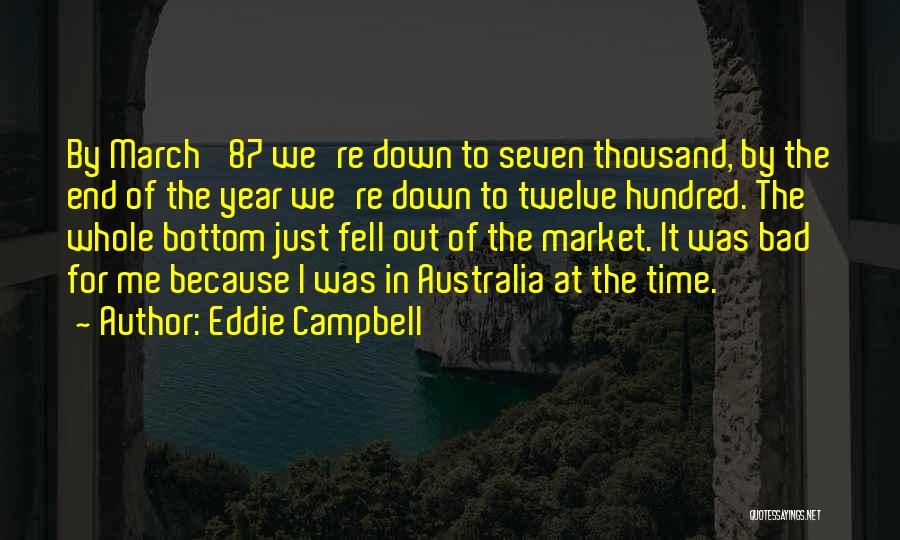 Eddie Campbell Quotes: By March '87 We're Down To Seven Thousand, By The End Of The Year We're Down To Twelve Hundred. The