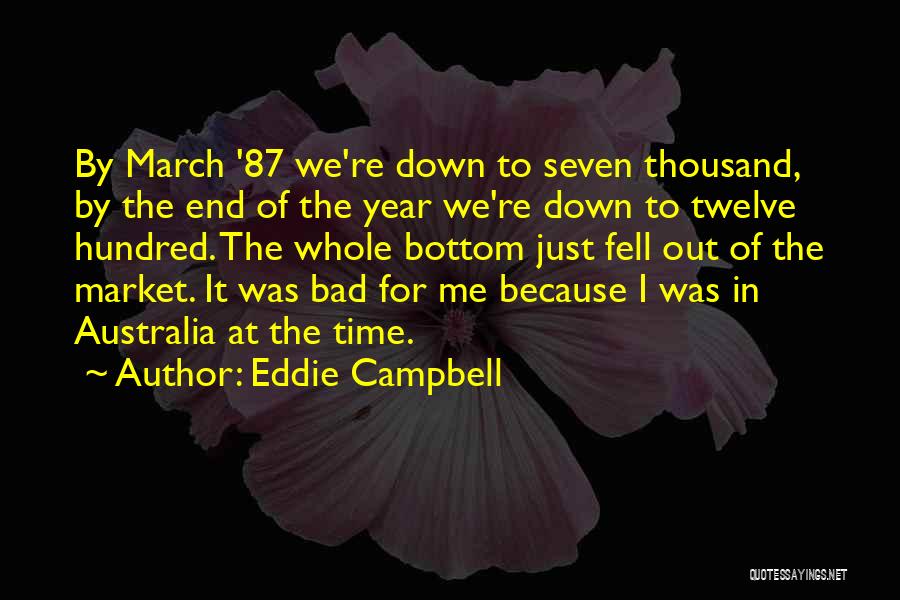 Eddie Campbell Quotes: By March '87 We're Down To Seven Thousand, By The End Of The Year We're Down To Twelve Hundred. The