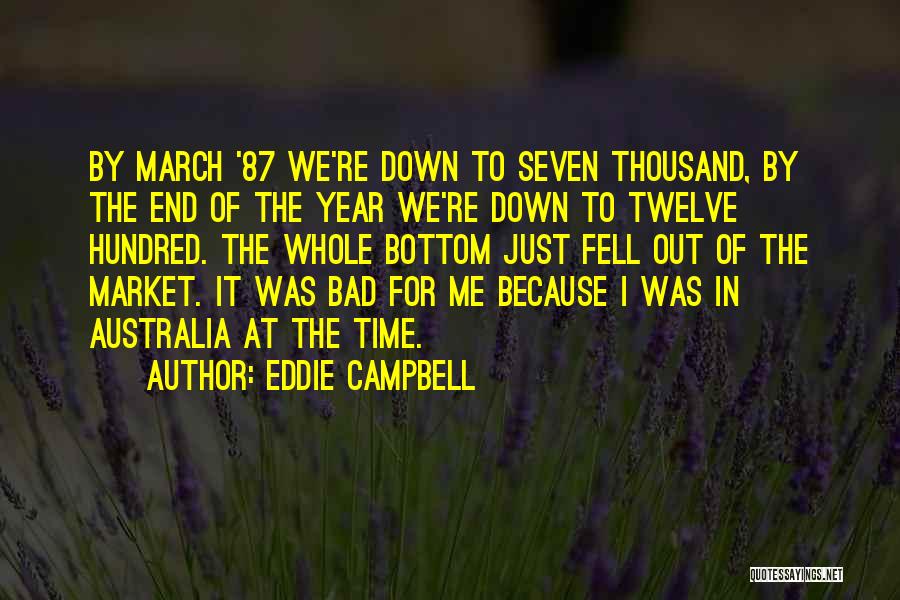 Eddie Campbell Quotes: By March '87 We're Down To Seven Thousand, By The End Of The Year We're Down To Twelve Hundred. The