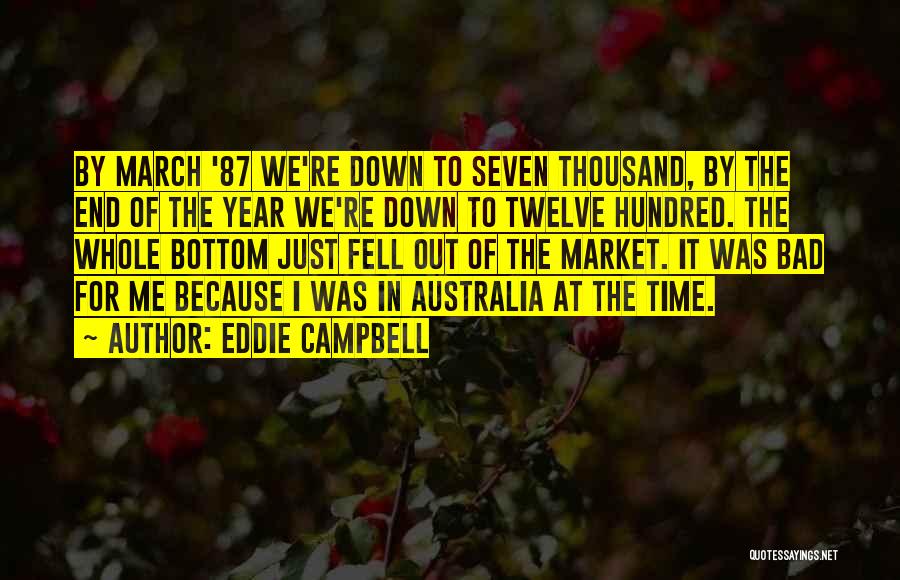 Eddie Campbell Quotes: By March '87 We're Down To Seven Thousand, By The End Of The Year We're Down To Twelve Hundred. The