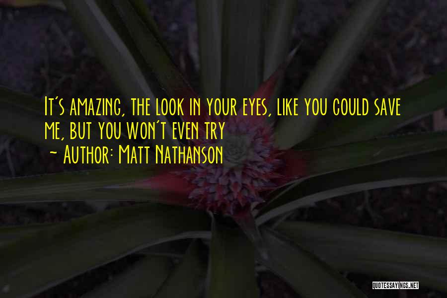Matt Nathanson Quotes: It's Amazing, The Look In Your Eyes, Like You Could Save Me, But You Won't Even Try
