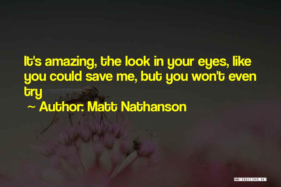 Matt Nathanson Quotes: It's Amazing, The Look In Your Eyes, Like You Could Save Me, But You Won't Even Try