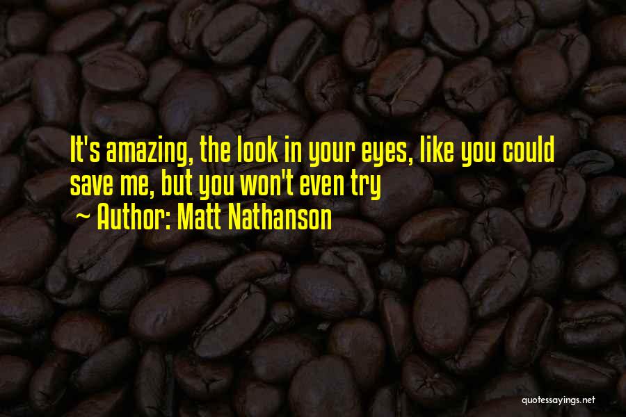 Matt Nathanson Quotes: It's Amazing, The Look In Your Eyes, Like You Could Save Me, But You Won't Even Try