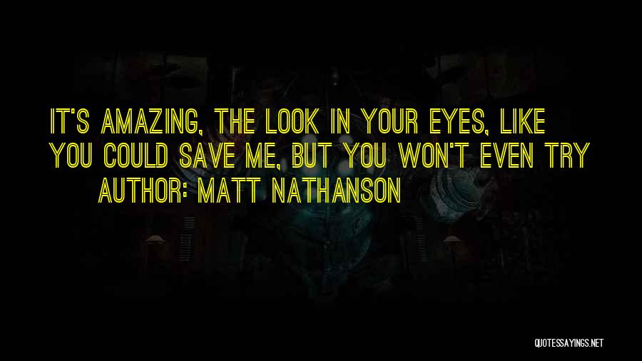 Matt Nathanson Quotes: It's Amazing, The Look In Your Eyes, Like You Could Save Me, But You Won't Even Try