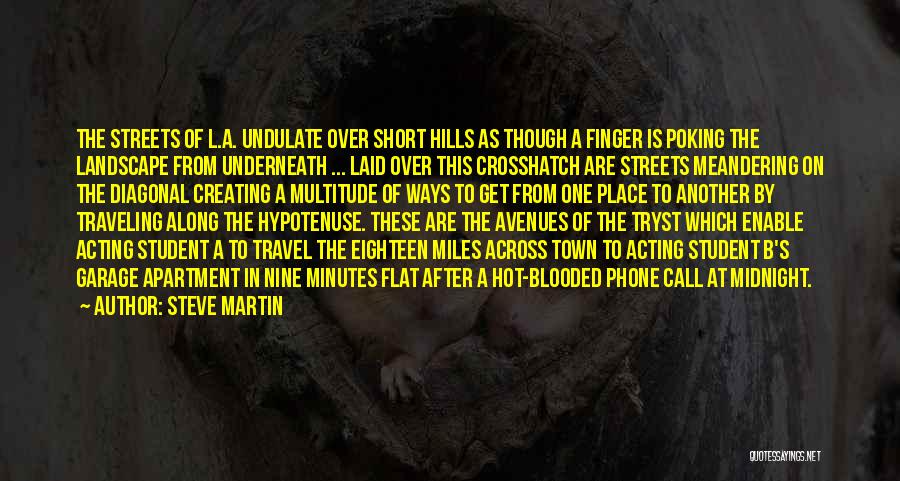 Steve Martin Quotes: The Streets Of L.a. Undulate Over Short Hills As Though A Finger Is Poking The Landscape From Underneath ... Laid