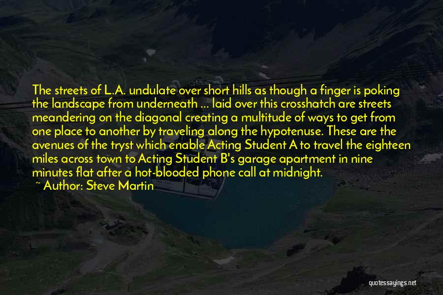 Steve Martin Quotes: The Streets Of L.a. Undulate Over Short Hills As Though A Finger Is Poking The Landscape From Underneath ... Laid