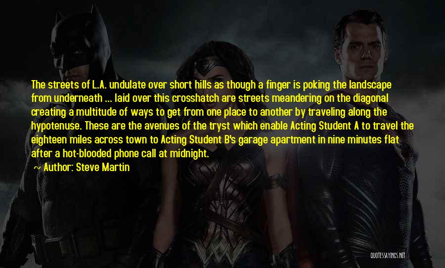 Steve Martin Quotes: The Streets Of L.a. Undulate Over Short Hills As Though A Finger Is Poking The Landscape From Underneath ... Laid