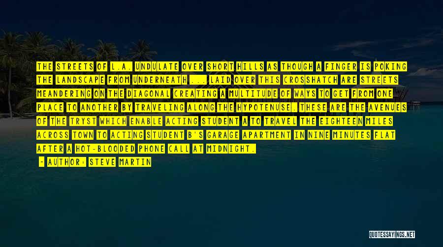 Steve Martin Quotes: The Streets Of L.a. Undulate Over Short Hills As Though A Finger Is Poking The Landscape From Underneath ... Laid