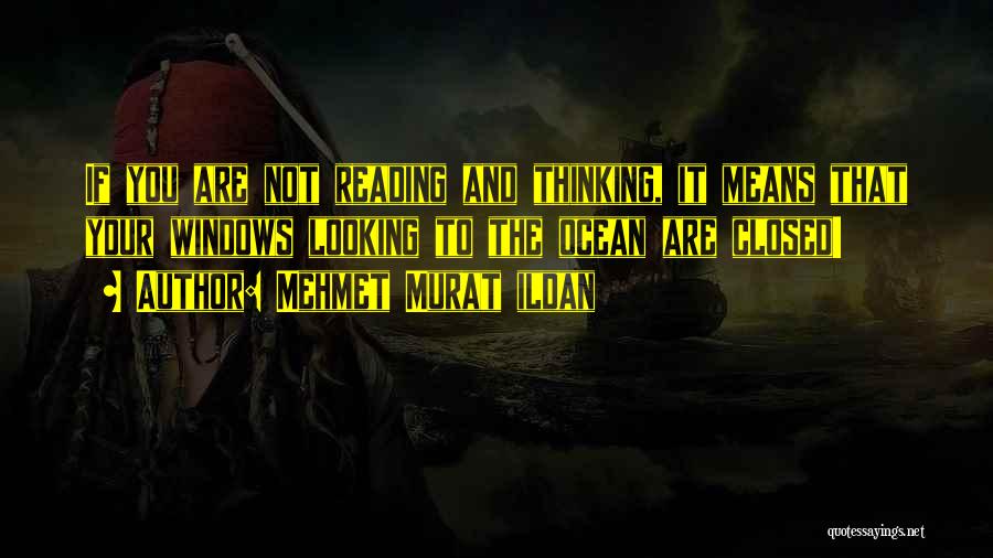 Mehmet Murat Ildan Quotes: If You Are Not Reading And Thinking, It Means That Your Windows Looking To The Ocean Are Closed!