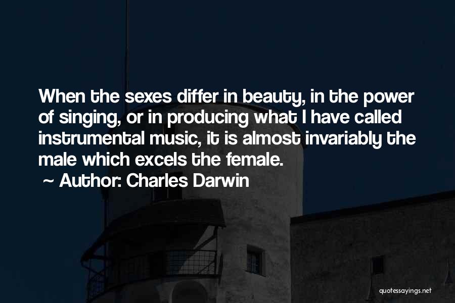 Charles Darwin Quotes: When The Sexes Differ In Beauty, In The Power Of Singing, Or In Producing What I Have Called Instrumental Music,