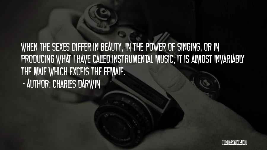 Charles Darwin Quotes: When The Sexes Differ In Beauty, In The Power Of Singing, Or In Producing What I Have Called Instrumental Music,