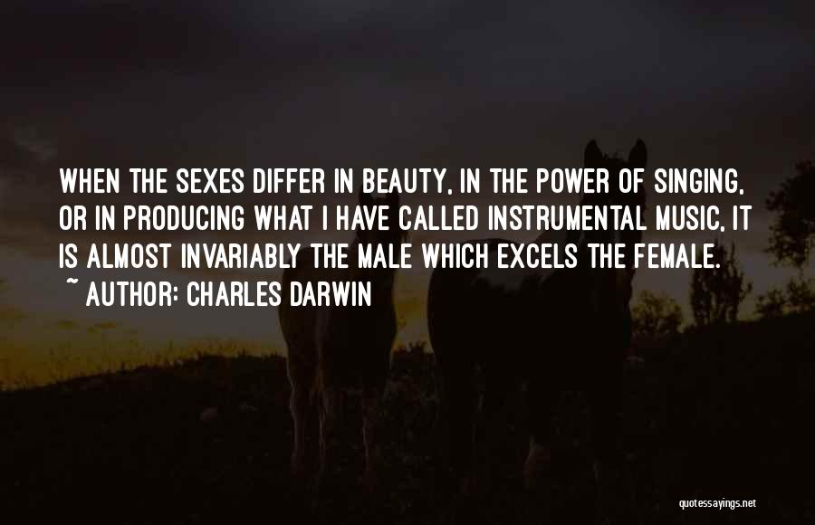 Charles Darwin Quotes: When The Sexes Differ In Beauty, In The Power Of Singing, Or In Producing What I Have Called Instrumental Music,