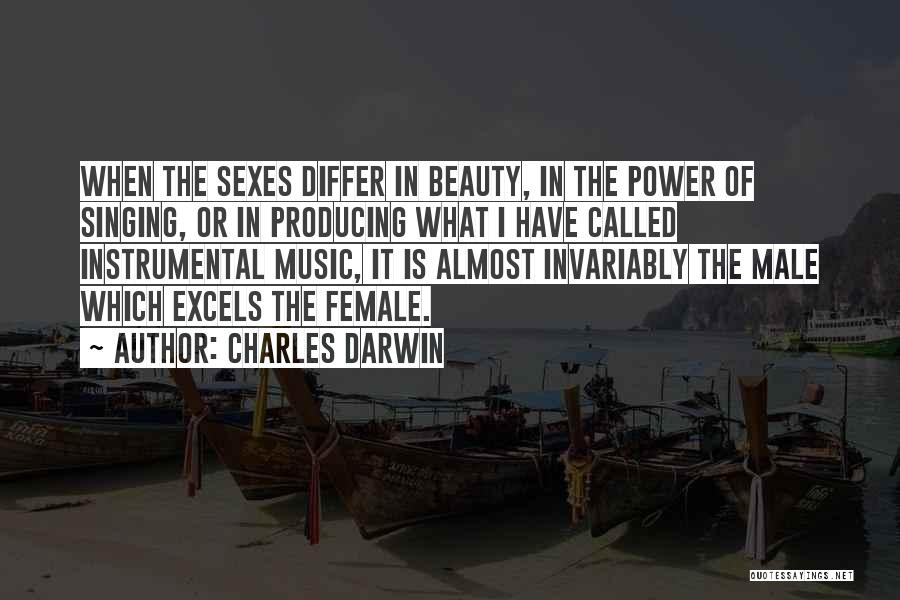 Charles Darwin Quotes: When The Sexes Differ In Beauty, In The Power Of Singing, Or In Producing What I Have Called Instrumental Music,