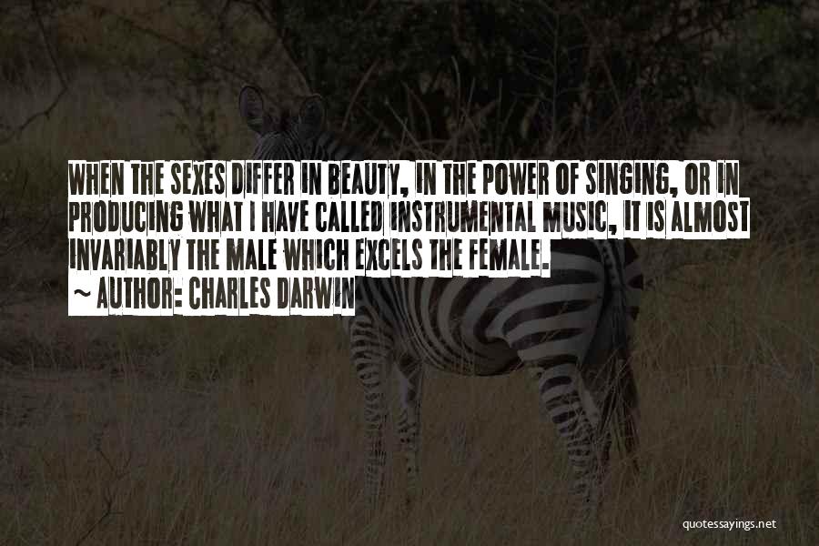 Charles Darwin Quotes: When The Sexes Differ In Beauty, In The Power Of Singing, Or In Producing What I Have Called Instrumental Music,