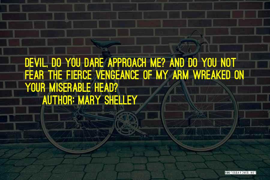 Mary Shelley Quotes: Devil, Do You Dare Approach Me? And Do You Not Fear The Fierce Vengeance Of My Arm Wreaked On Your