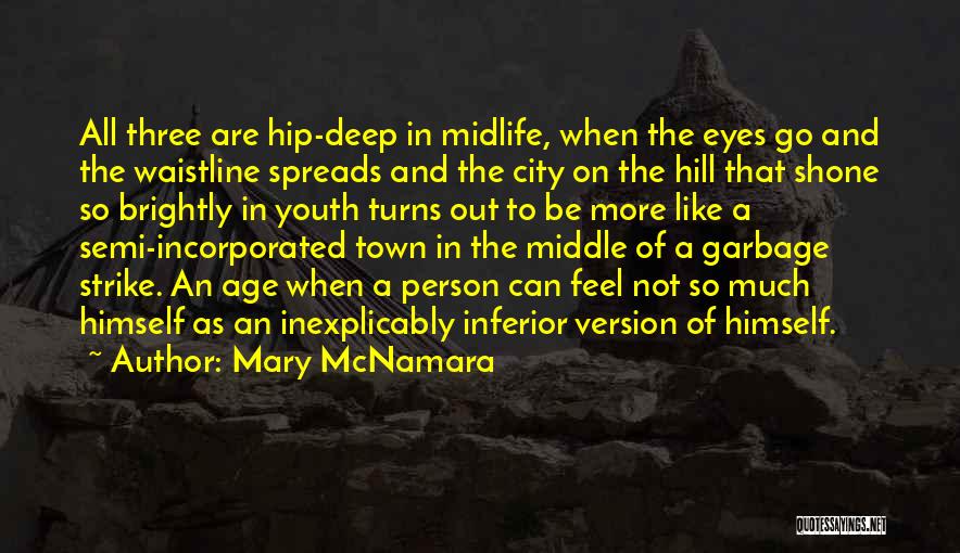 Mary McNamara Quotes: All Three Are Hip-deep In Midlife, When The Eyes Go And The Waistline Spreads And The City On The Hill