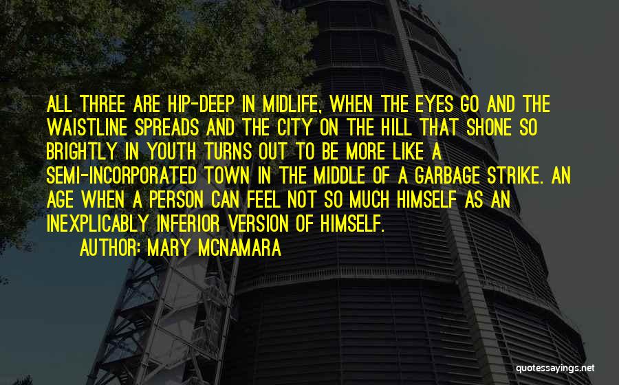 Mary McNamara Quotes: All Three Are Hip-deep In Midlife, When The Eyes Go And The Waistline Spreads And The City On The Hill