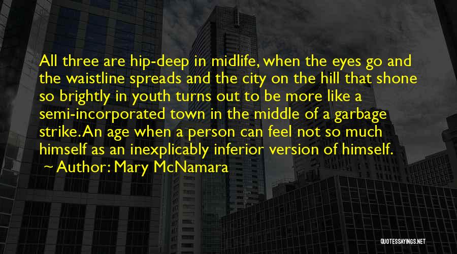 Mary McNamara Quotes: All Three Are Hip-deep In Midlife, When The Eyes Go And The Waistline Spreads And The City On The Hill