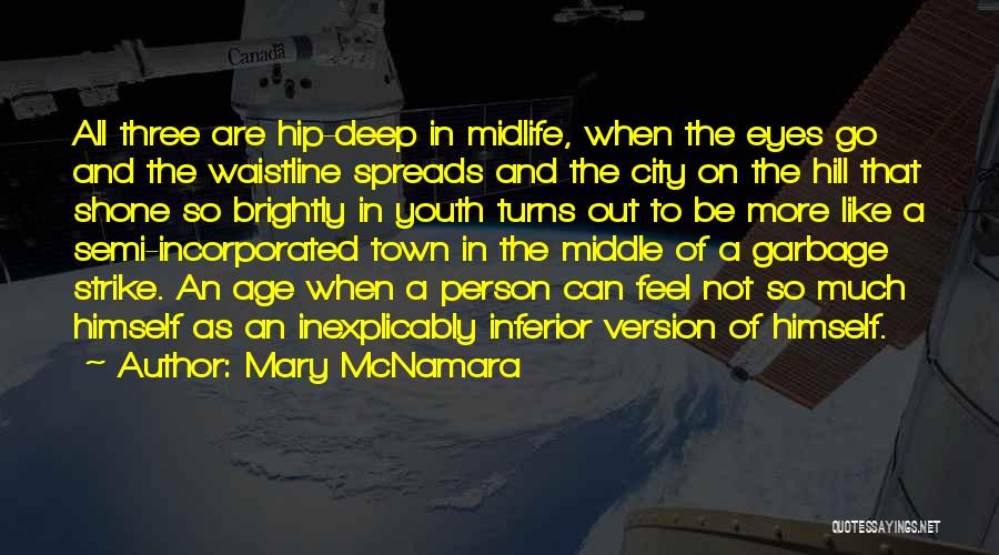 Mary McNamara Quotes: All Three Are Hip-deep In Midlife, When The Eyes Go And The Waistline Spreads And The City On The Hill