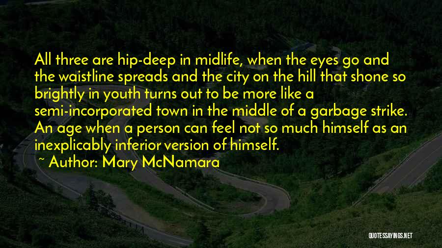 Mary McNamara Quotes: All Three Are Hip-deep In Midlife, When The Eyes Go And The Waistline Spreads And The City On The Hill