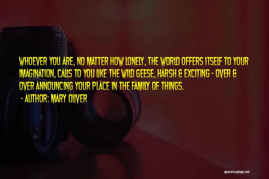 Mary Oliver Quotes: Whoever You Are, No Matter How Lonely, The World Offers Itself To Your Imagination, Calls To You Like The Wild
