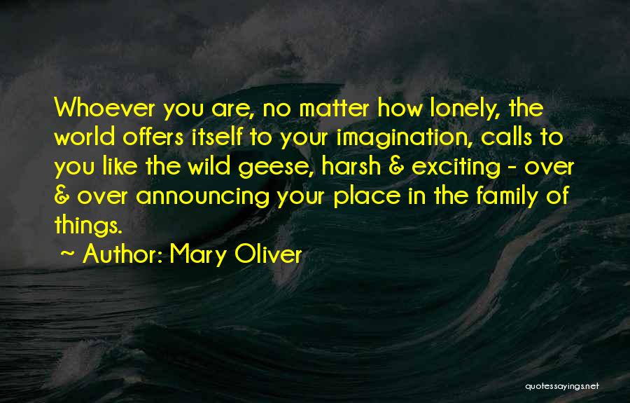 Mary Oliver Quotes: Whoever You Are, No Matter How Lonely, The World Offers Itself To Your Imagination, Calls To You Like The Wild