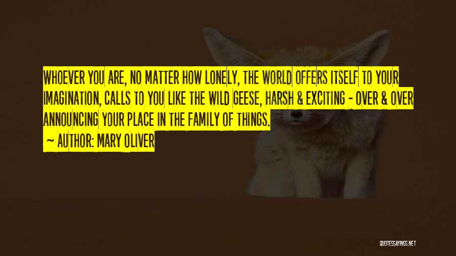 Mary Oliver Quotes: Whoever You Are, No Matter How Lonely, The World Offers Itself To Your Imagination, Calls To You Like The Wild