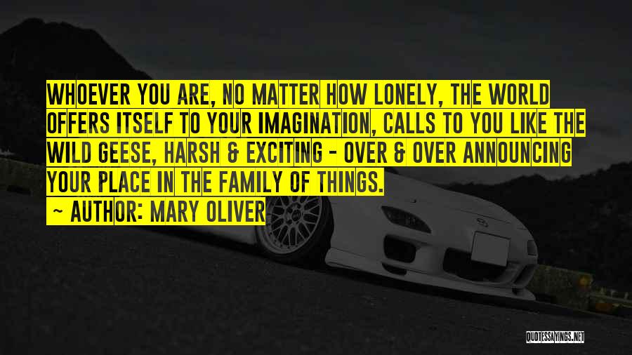 Mary Oliver Quotes: Whoever You Are, No Matter How Lonely, The World Offers Itself To Your Imagination, Calls To You Like The Wild