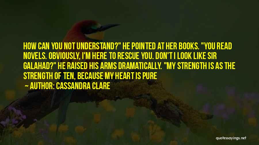 Cassandra Clare Quotes: How Can You Not Understand? He Pointed At Her Books. You Read Novels. Obviously, I'm Here To Rescue You. Don't
