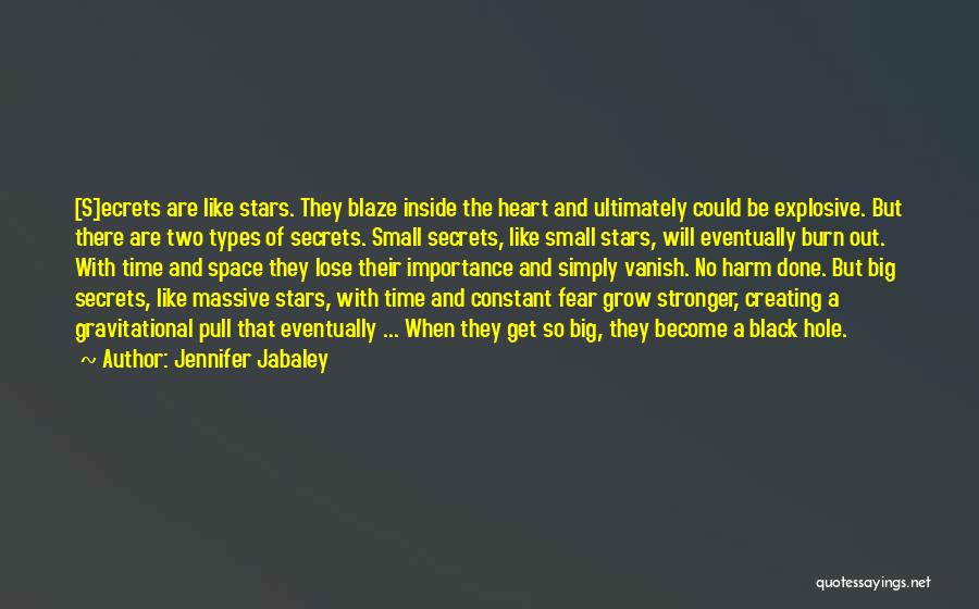 Jennifer Jabaley Quotes: [s]ecrets Are Like Stars. They Blaze Inside The Heart And Ultimately Could Be Explosive. But There Are Two Types Of