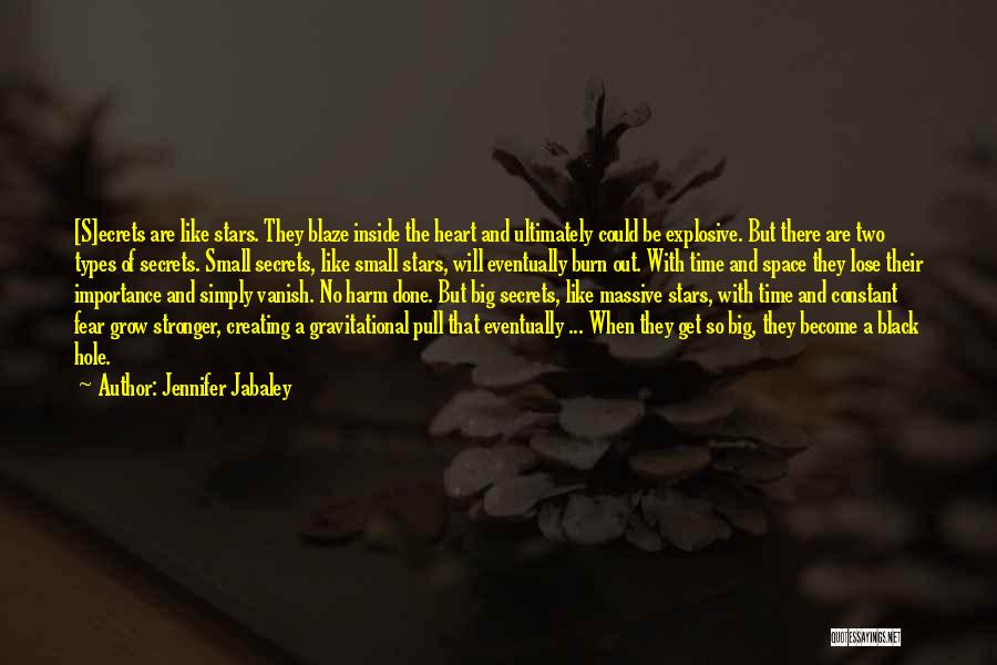 Jennifer Jabaley Quotes: [s]ecrets Are Like Stars. They Blaze Inside The Heart And Ultimately Could Be Explosive. But There Are Two Types Of