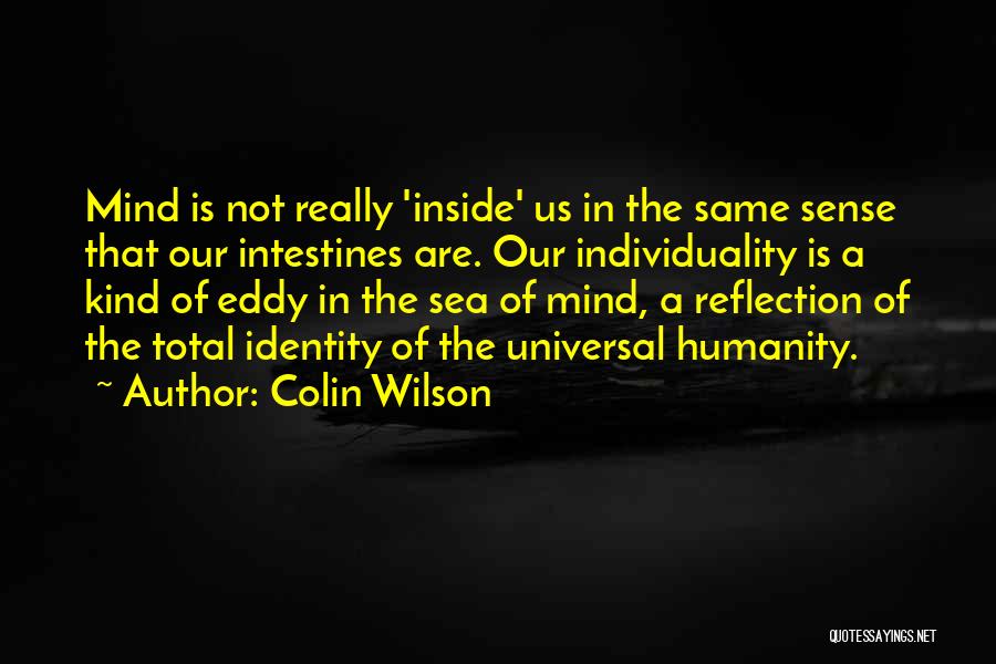 Colin Wilson Quotes: Mind Is Not Really 'inside' Us In The Same Sense That Our Intestines Are. Our Individuality Is A Kind Of