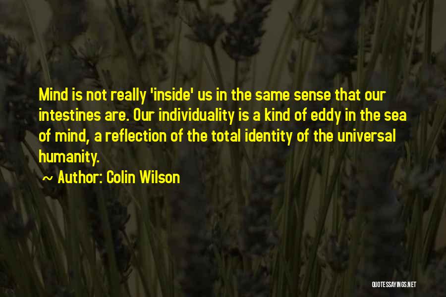 Colin Wilson Quotes: Mind Is Not Really 'inside' Us In The Same Sense That Our Intestines Are. Our Individuality Is A Kind Of