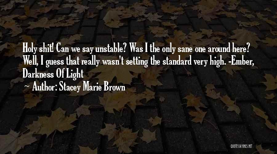 Stacey Marie Brown Quotes: Holy Shit! Can We Say Unstable? Was I The Only Sane One Around Here? Well, I Guess That Really Wasn't