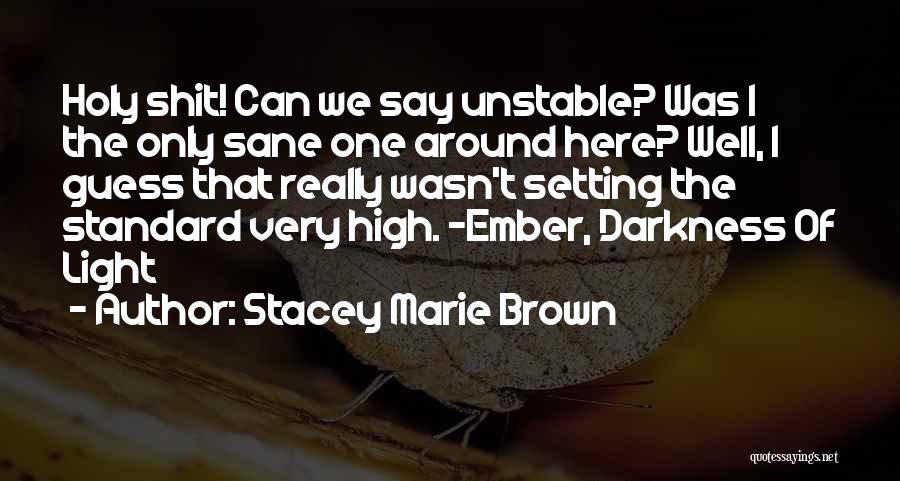 Stacey Marie Brown Quotes: Holy Shit! Can We Say Unstable? Was I The Only Sane One Around Here? Well, I Guess That Really Wasn't