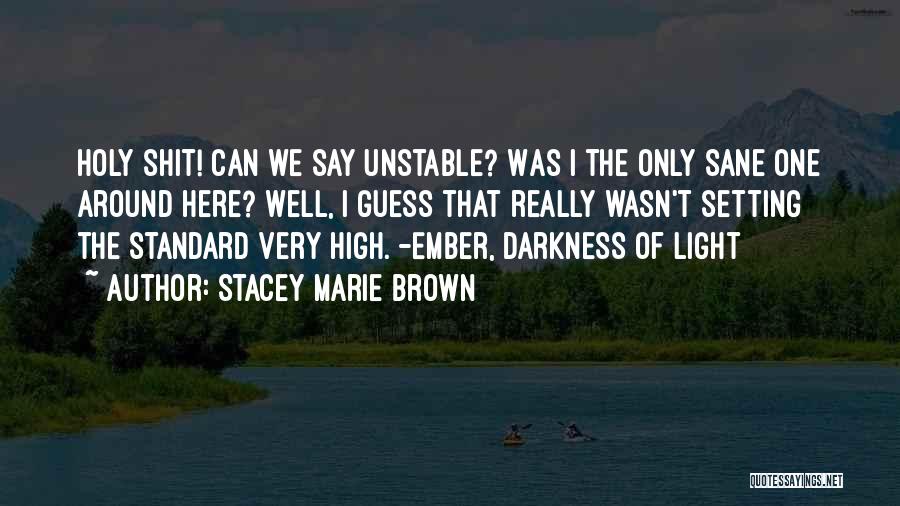 Stacey Marie Brown Quotes: Holy Shit! Can We Say Unstable? Was I The Only Sane One Around Here? Well, I Guess That Really Wasn't
