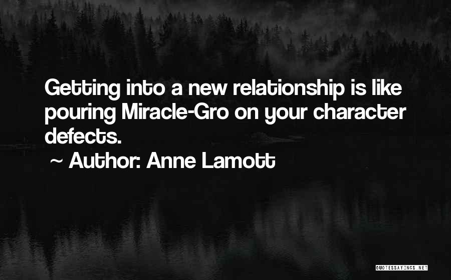 Anne Lamott Quotes: Getting Into A New Relationship Is Like Pouring Miracle-gro On Your Character Defects.