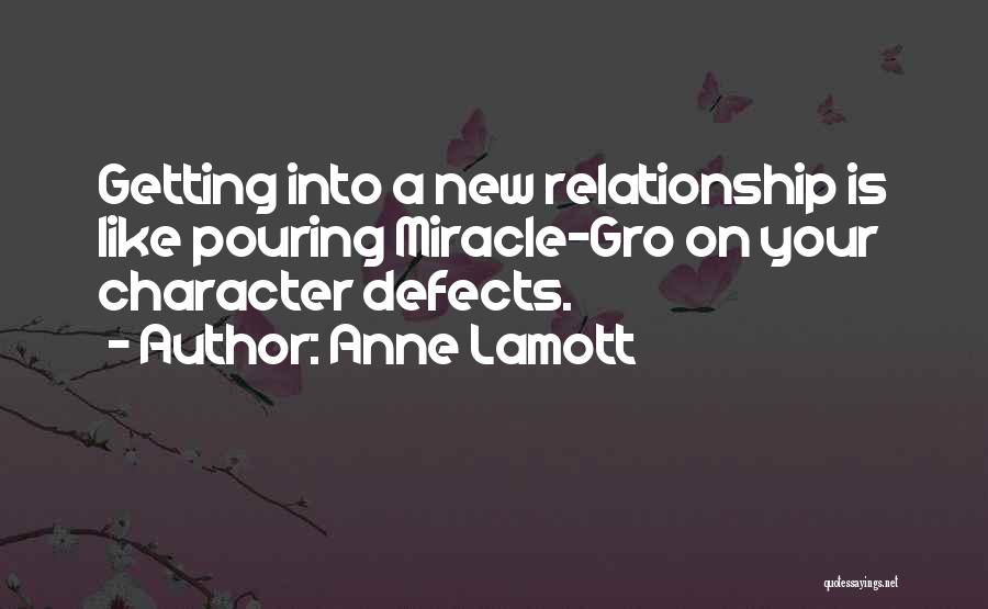 Anne Lamott Quotes: Getting Into A New Relationship Is Like Pouring Miracle-gro On Your Character Defects.