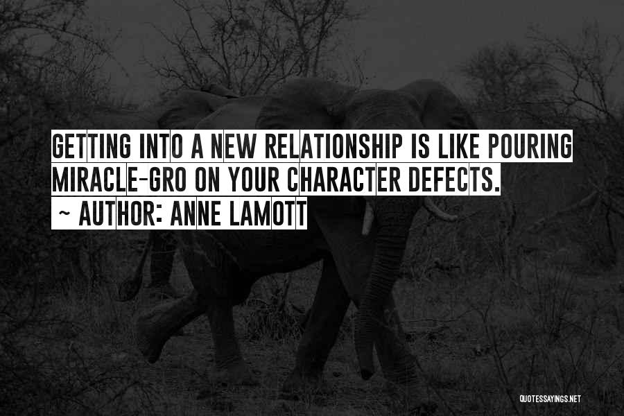 Anne Lamott Quotes: Getting Into A New Relationship Is Like Pouring Miracle-gro On Your Character Defects.