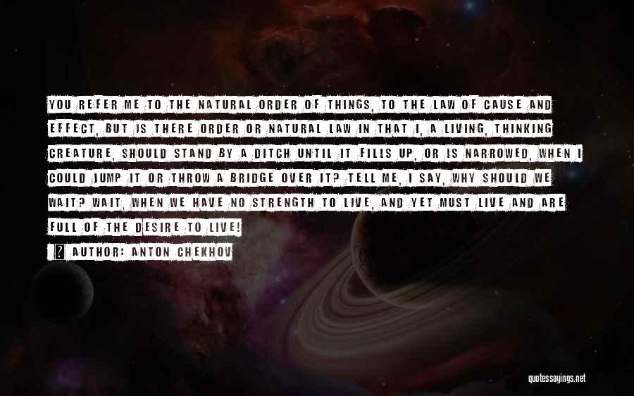 Anton Chekhov Quotes: You Refer Me To The Natural Order Of Things, To The Law Of Cause And Effect, But Is There Order