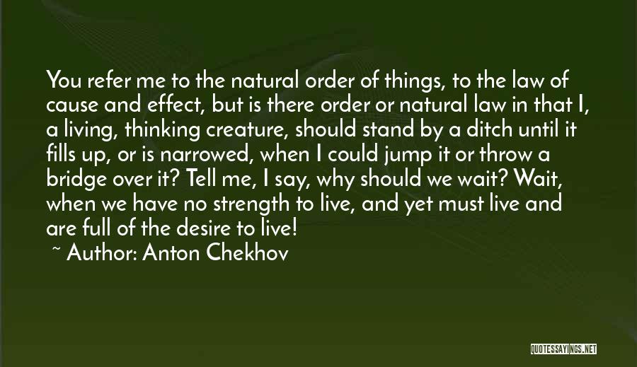 Anton Chekhov Quotes: You Refer Me To The Natural Order Of Things, To The Law Of Cause And Effect, But Is There Order