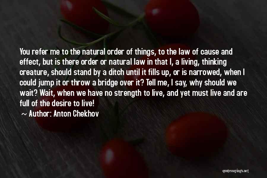 Anton Chekhov Quotes: You Refer Me To The Natural Order Of Things, To The Law Of Cause And Effect, But Is There Order