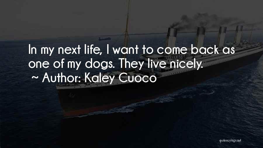 Kaley Cuoco Quotes: In My Next Life, I Want To Come Back As One Of My Dogs. They Live Nicely.