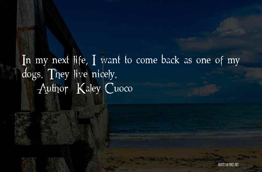 Kaley Cuoco Quotes: In My Next Life, I Want To Come Back As One Of My Dogs. They Live Nicely.
