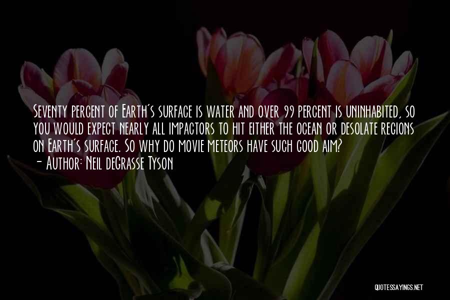 Neil DeGrasse Tyson Quotes: Seventy Percent Of Earth's Surface Is Water And Over 99 Percent Is Uninhabited, So You Would Expect Nearly All Impactors