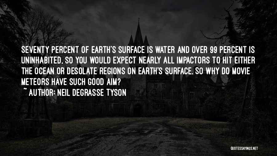 Neil DeGrasse Tyson Quotes: Seventy Percent Of Earth's Surface Is Water And Over 99 Percent Is Uninhabited, So You Would Expect Nearly All Impactors