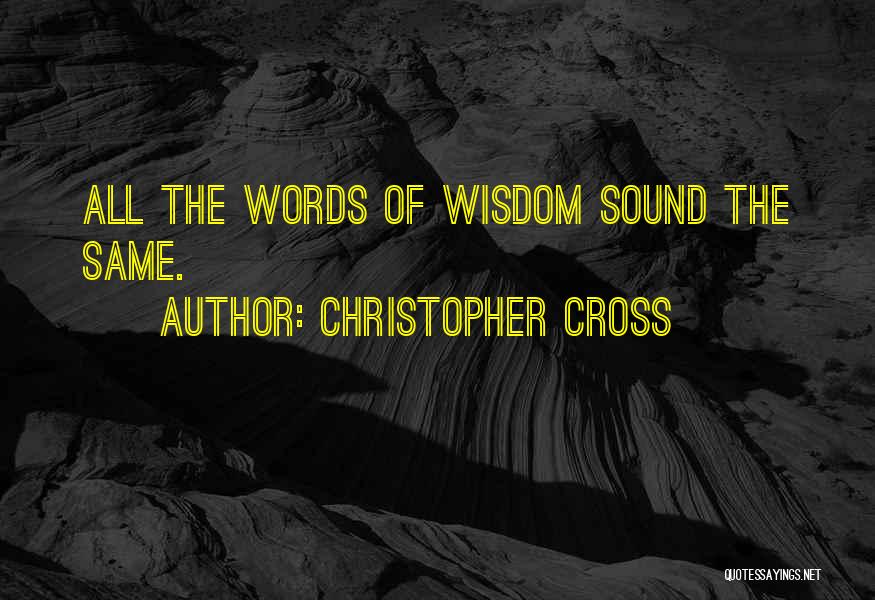 Christopher Cross Quotes: All The Words Of Wisdom Sound The Same.