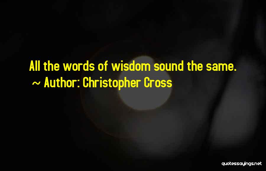 Christopher Cross Quotes: All The Words Of Wisdom Sound The Same.