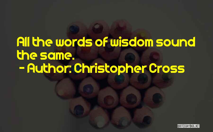 Christopher Cross Quotes: All The Words Of Wisdom Sound The Same.